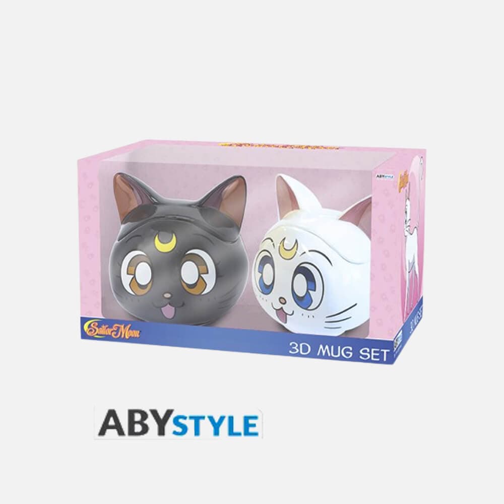 2x skodelici Sailor Moon Luna & Artemis 3D (320ml)