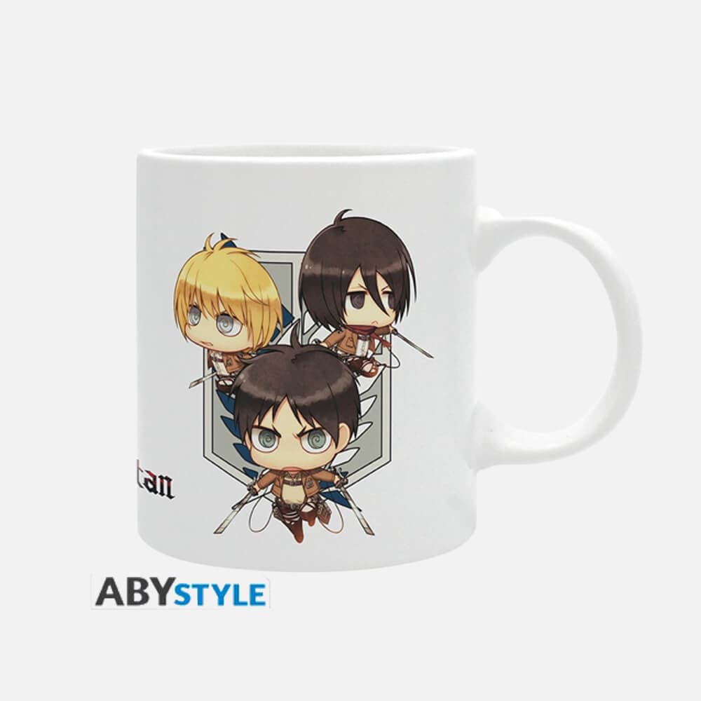 Skodelica Attack on Titan Chibi Trio (320ml)