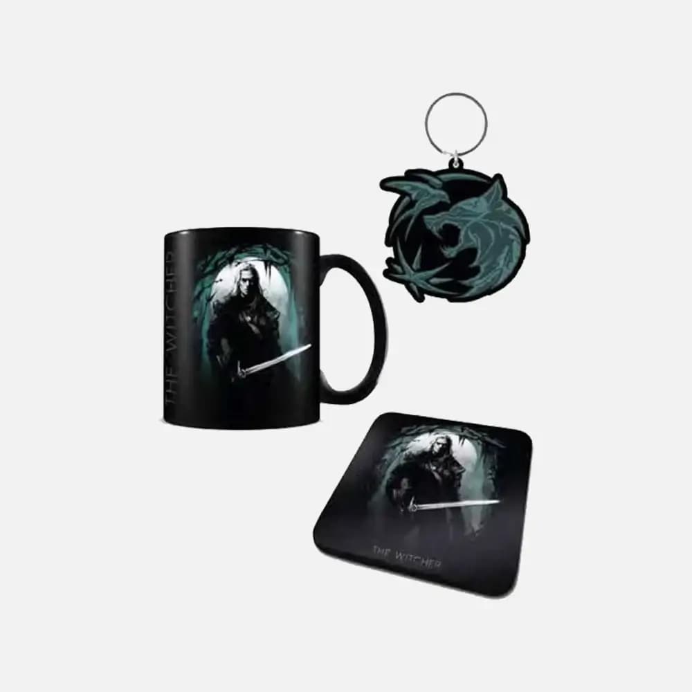 Paket The Witcher The Hunter: Skodelica, podstavek, obesek