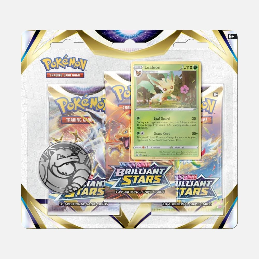 Brilliant Stars 3-Pack Blister Leafeon - Pokémon cards