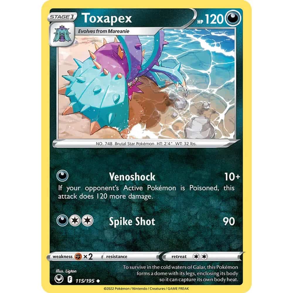 Toxapex - 115-195 (RH) - Pokémon Card