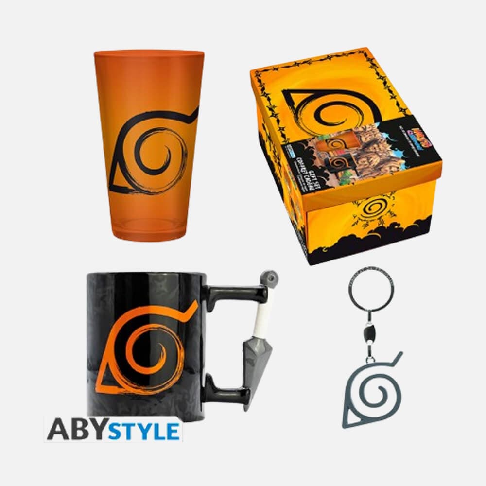 Naruto Shippuden - Large Glass + 3D Keychain + 3D Mug - Mug (320 ml)