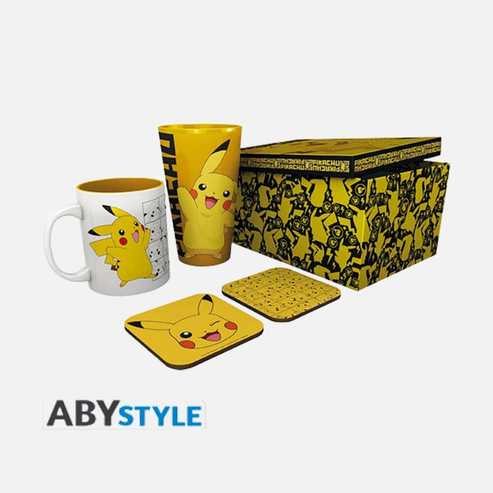Pokemon - Pack Glass XXL + Mug + 2 Coasters "Pikachu" - Mug (320ml)