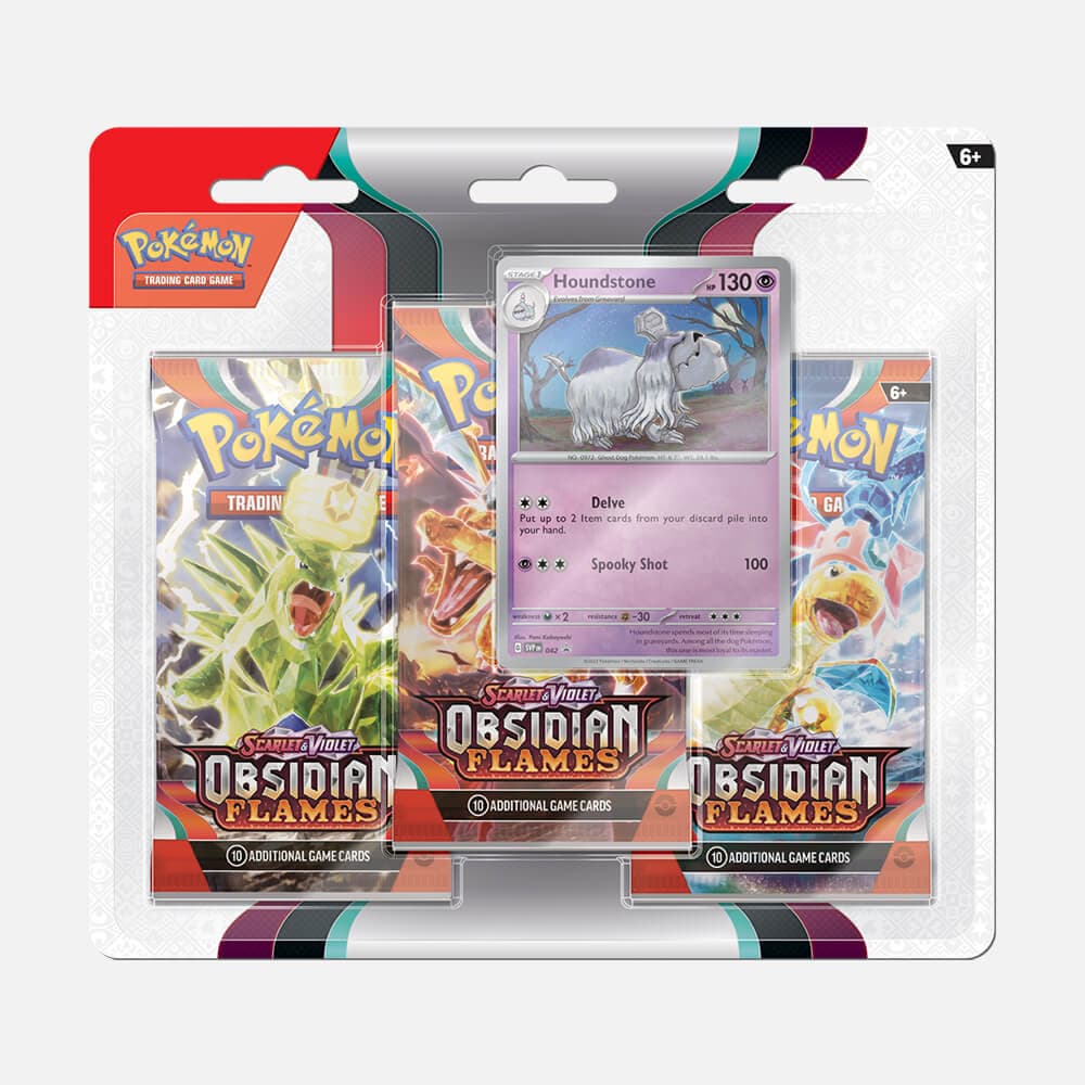 Obsidian Flames 3-Pack Blister Houndstone – Pokémon cards