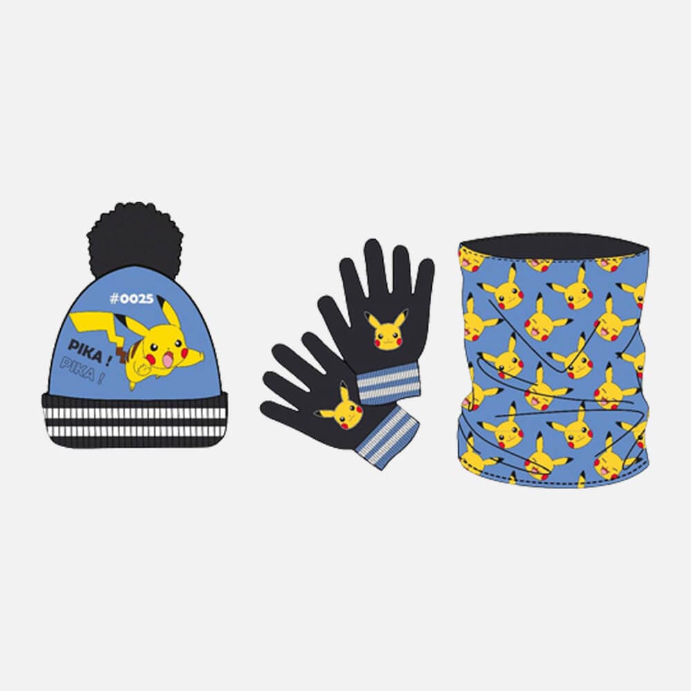 Pokémon winter set: snood, hat, gloves