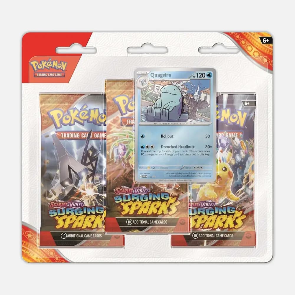 Surging Sparks (SV08) 3-Pack Blister Quagsire - Pokémon cards
