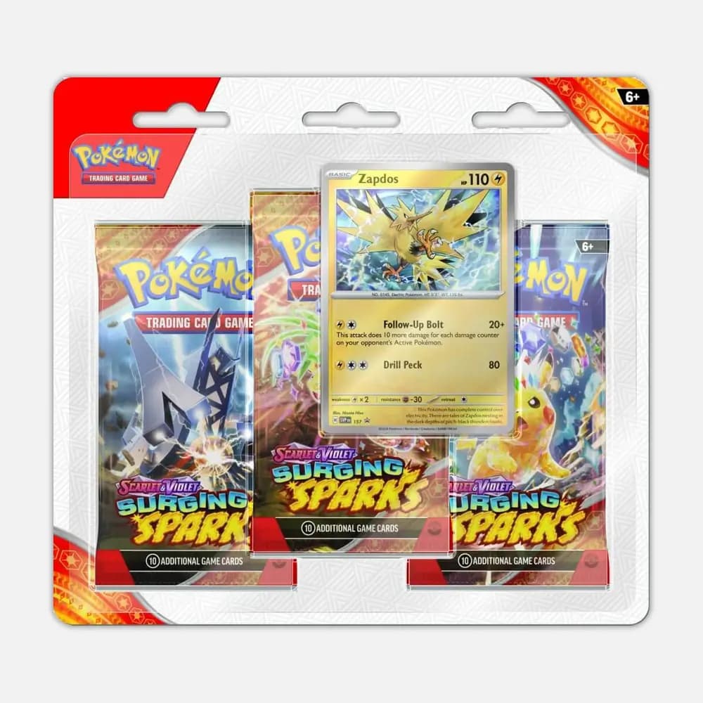 Surging Sparks (SV08) 3-Pack Blister Zapdos - Pokémon cards