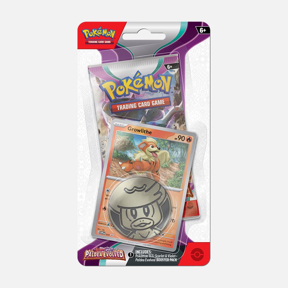 Pokémon karte (SV02) Paldea Evolved Checklane Blister Growlithe