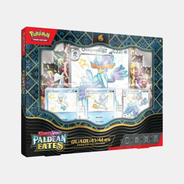 Pokémon karte Paldean Fates Premium Collection Shiny Quaquaval EX