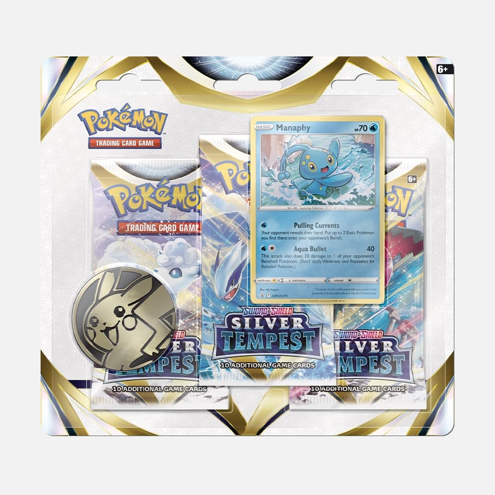 Silver Tempest 3-Pack Blister Manaphy-  Pokémon cards