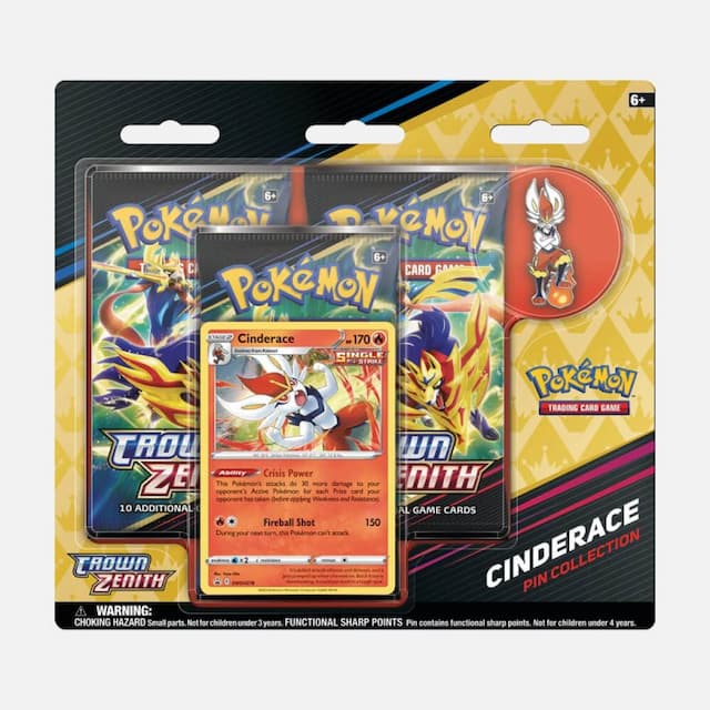 Crown Zenith Cinderace Pin Collection 3-Pack Blister - Pokémon cards