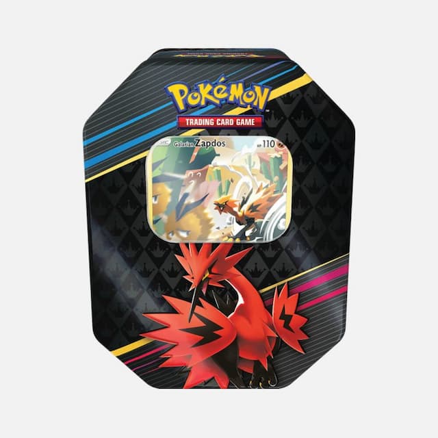 Crown Zenith Tin Galarian Zapdos - Pokémon cards