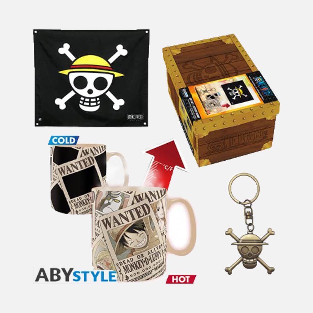 One Piece package: flag, 3D keychain, mug (heat change) (320 ml)